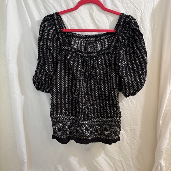 Ann Taylor Tops - Ann Taylor Black and White Patterned Blouse
